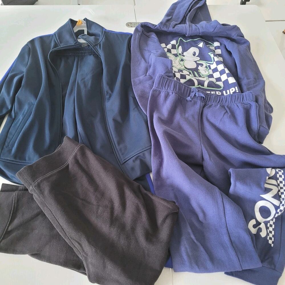 Boys Track Sets Sweatpants Hoodie Sonic Lot Of 5 Tek Gear Athletic Size 8 10